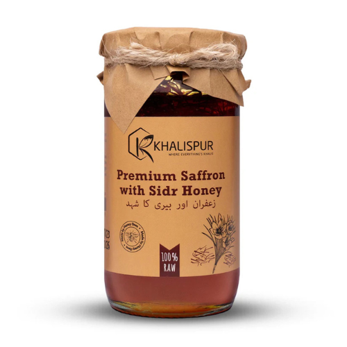 Premium Saffron with Sidr Honey 400g Khalis Pur