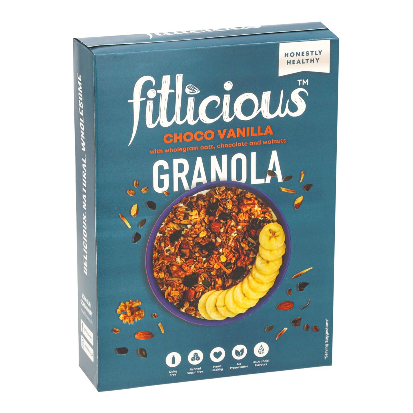 Choco Vanila Granola 400gm Fitlicious