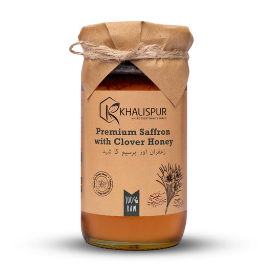 Premium Saffron with Clover Honey 400g Khalis Pur