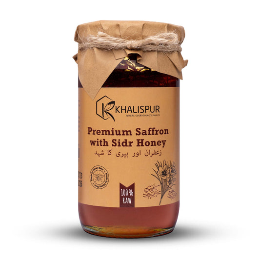 Premium Saffron with Sidr Honey 400g Khalis Pur