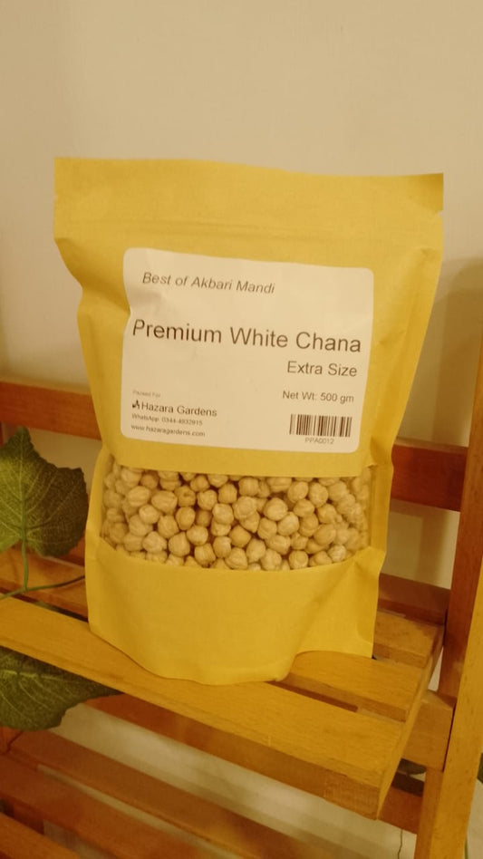 Premium White Chana Extra Size 500 gm Best Of Akbari Mandi