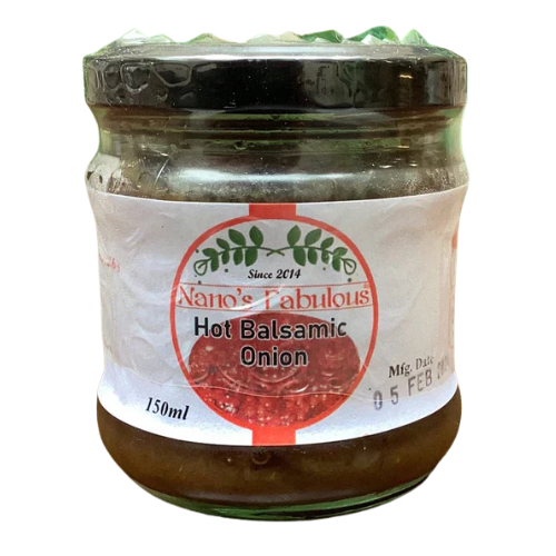 Hot Balsamic Onions 150ml Nano's Fabulous