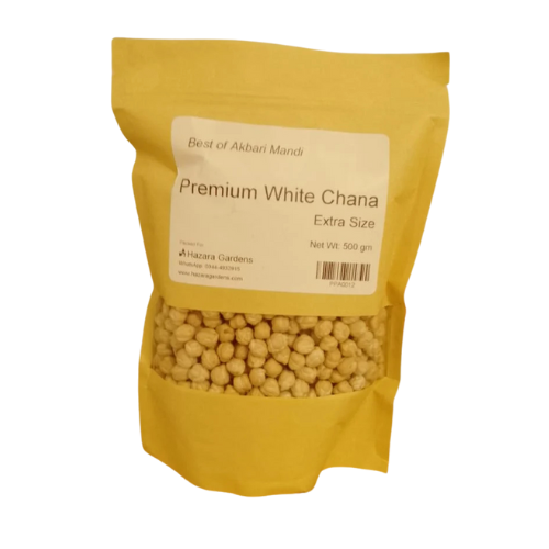Premium White Chana Extra Size 500 gm Best Of Akbari Mandi