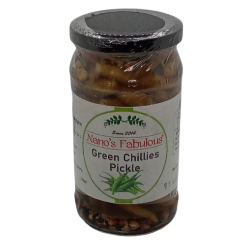 Green Chilies Pickle 350ml Nano's Fabulous