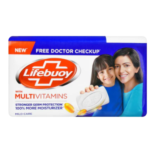 Lifebuoy Soap Mild Care With Multivitamins (Blue) Small Size-128gm- Unililver