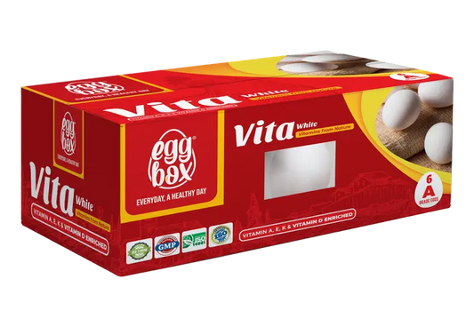 Vita White 6 pc Egg Box