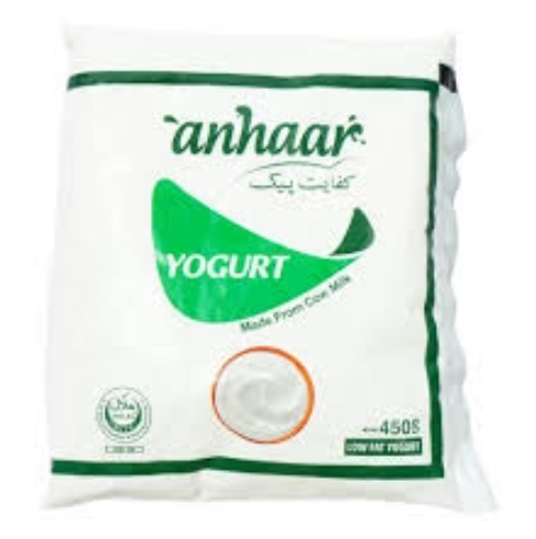 Yougurt-Plain kafayat pack (450gm pouch) Anhar