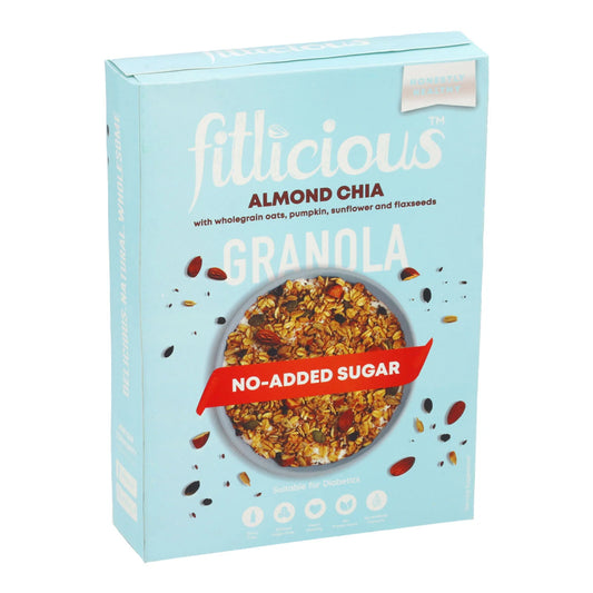 almond chia granola 400gm-fitlicious